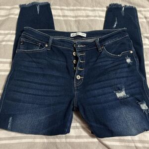 KanCan Dark Blue Distressed Skinny Jeans